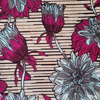 Preview: BEAUTIFUL DAHLIAS Afrikanischer Wax Print Stoff